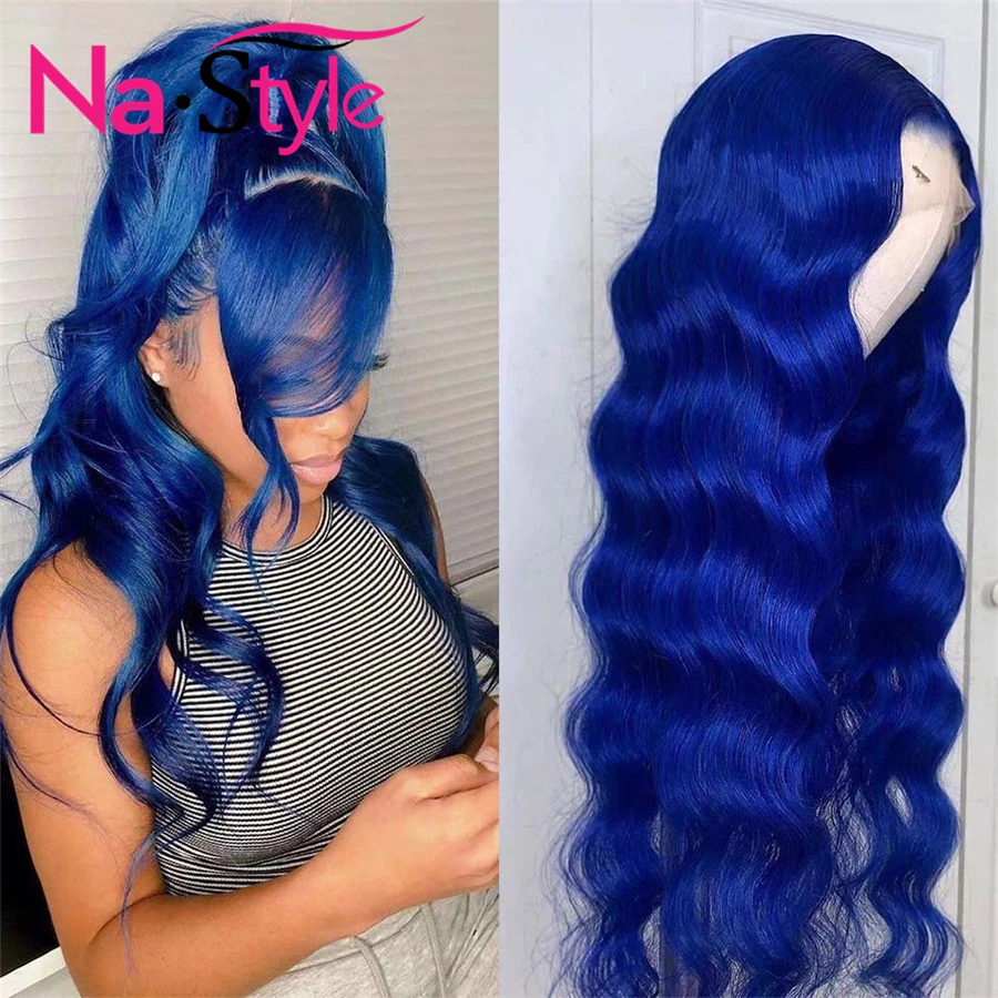 

Colored Human Hair Wigs Hd Lace Frontal Wig Deep Wave Blue Wigs For Women Human Hair Transparent Lace Wigs Brazilian Hair 150%