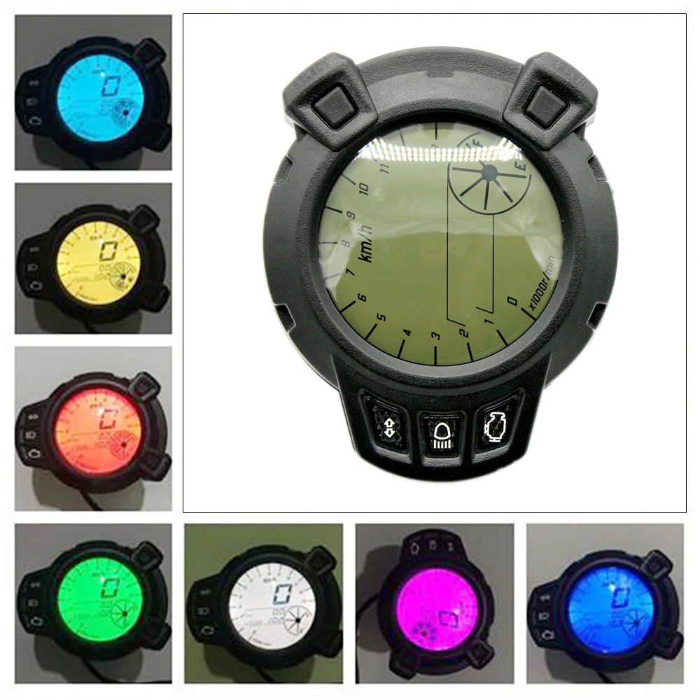 

12V 7 Colour Odometer Speedometer Fuel Level Gauge Backlight Modified LCD Instrument Accessories for Land Rover Yamaha BWS125