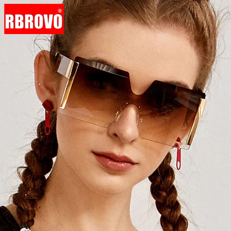 

RBROVO Classic Women Sunglasses Siamese Oversized Sunglasses Women/Men Luxury Brand Design Sunglasses Women Retro Gafas De Mujer