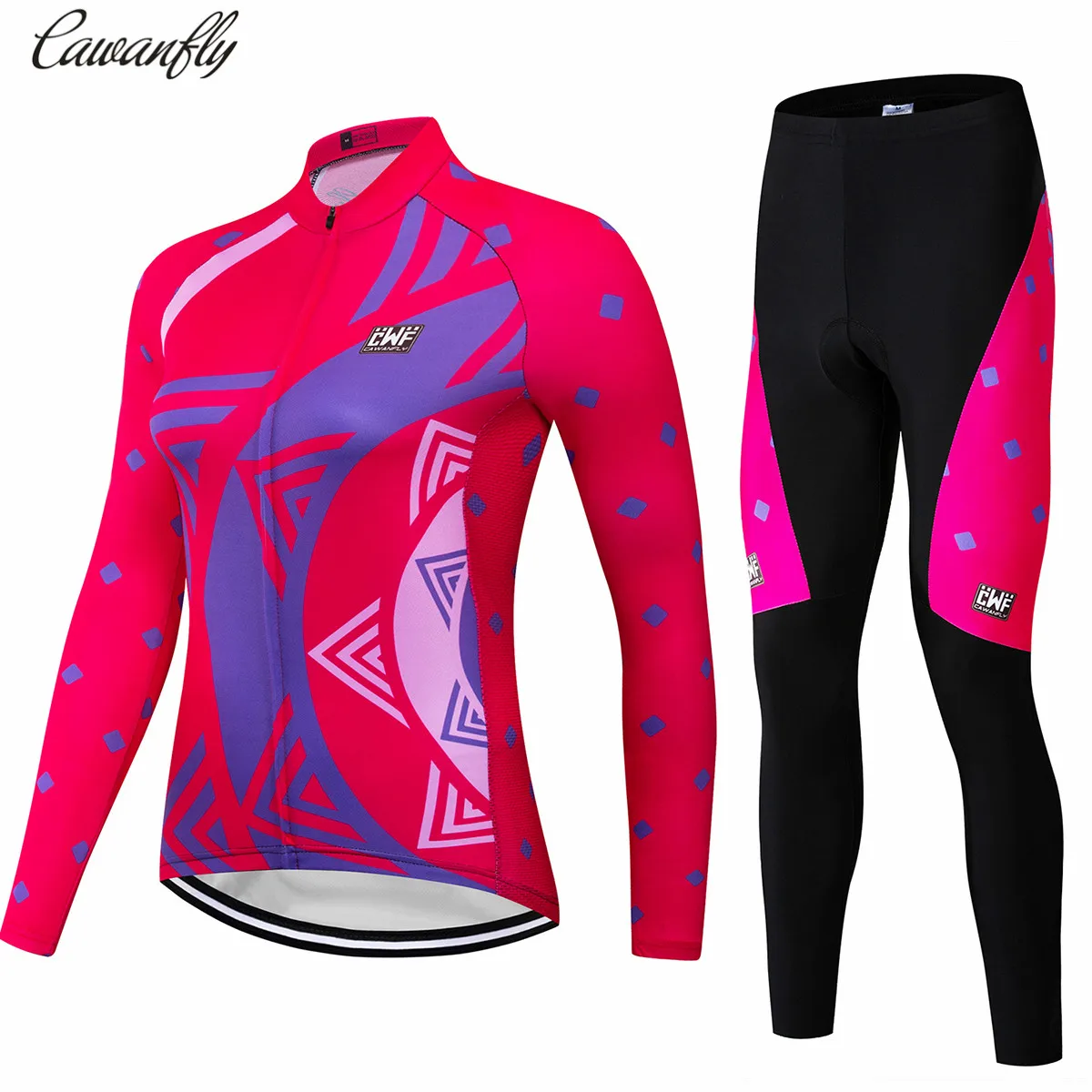 Женский комплект одежды cawanfly из 100% полиэстера для езды на велосипеде весенняя
