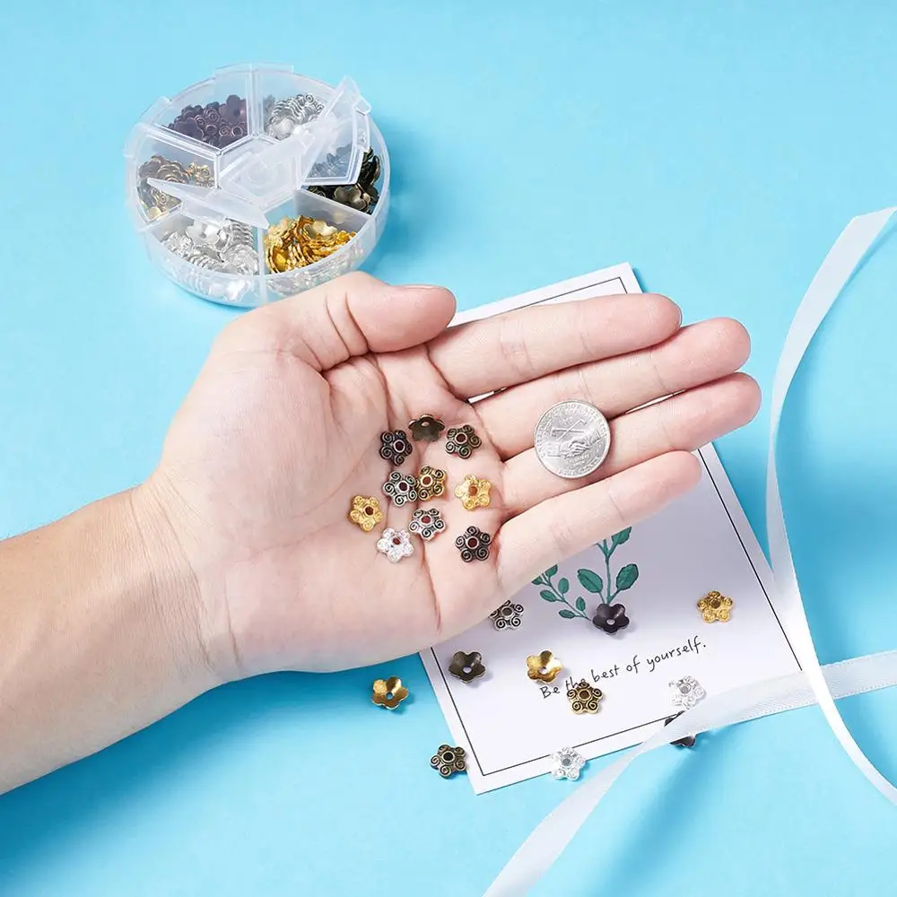 Бусины Из Сплава в тибетском стиле с 5 лепестками фурнитура для самостоятельного