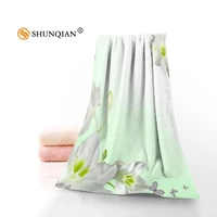 orchid flower towels microfiber bath towels travelbeachface towel custom creative towel size 35x75cm70x140cm a8 8