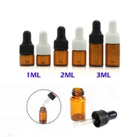50pcs 123 ml amber glass eye dropper drop aromatherapy reagent liquid pipette bottle refillable boston bottles sample vials