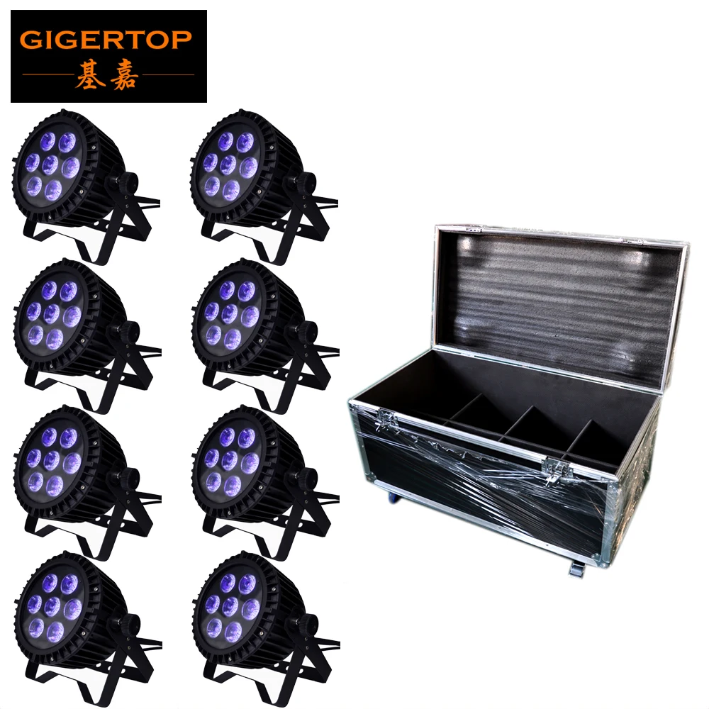 

Flight Case 8in1 Packing 7 x 18W Waterproof Led Par Light RGBWA+UV 6IN1 Mini Aluminum Casting Shell IP65 Indoor/Outdoor Using