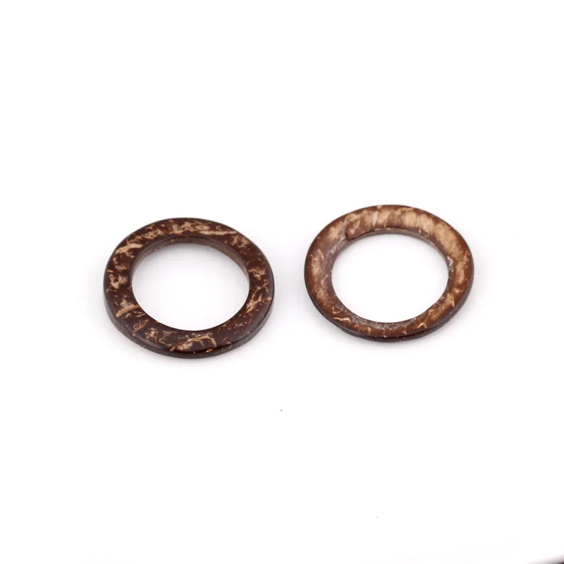 10 шт./лот 30 мм Натуральная Кокосовая оболочка толстое круглое кольцо для