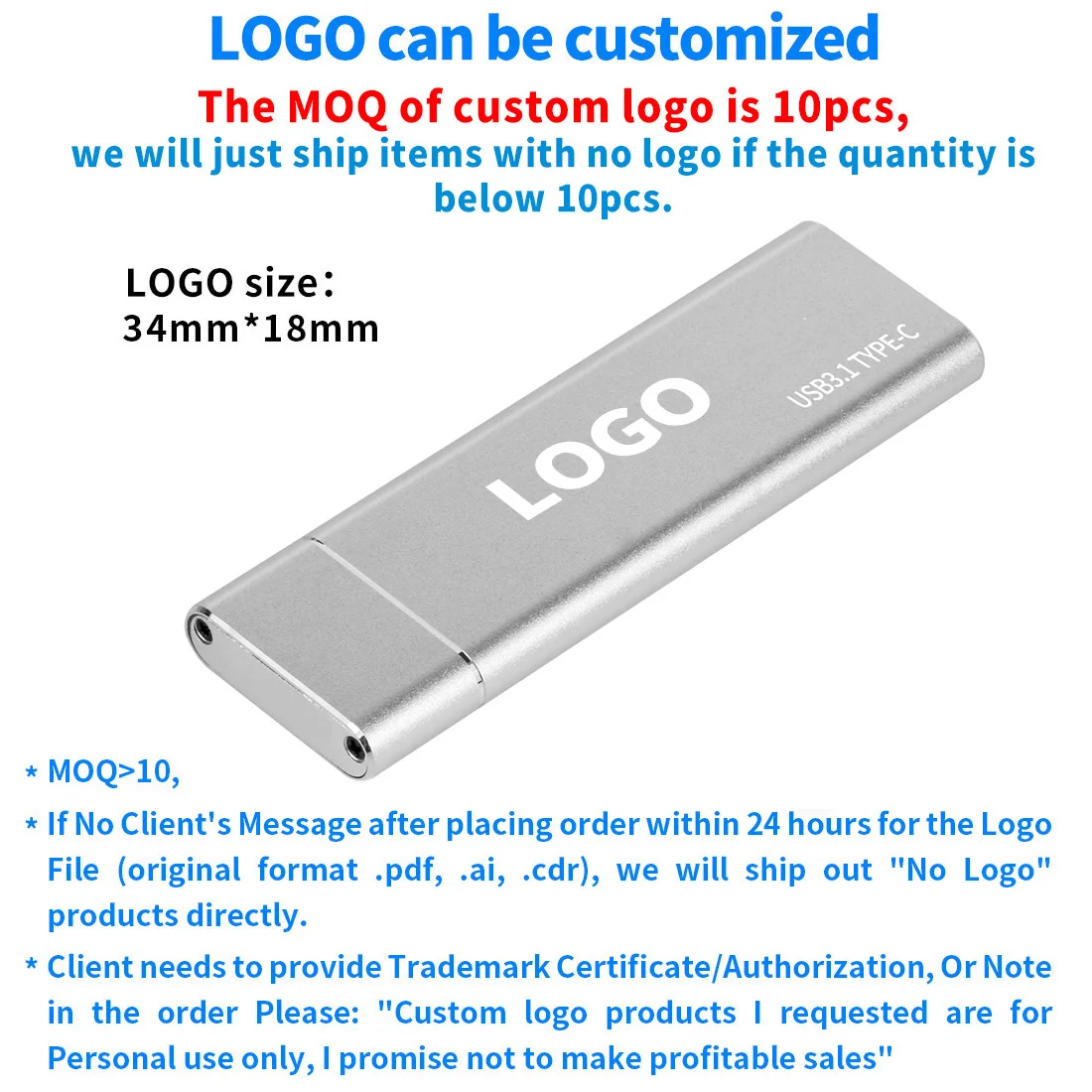 USB to C Customized USB 3,1 к M.2 NGFF SSD жесткий диск коробка адаптера HDD чехол Тип-C кабель для 2230/2242/2260/2280 m2 SATA Disco Duro Externo - Цвет: USB to C Customized