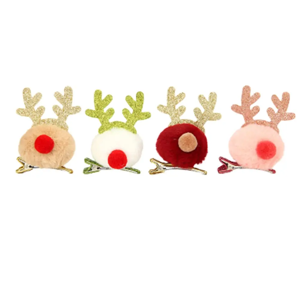 

Christmas Decoration Antler Hairpin Plush Hair Clip Adorable Cartoon Head Buckle Girls Christmas Gift Headdress