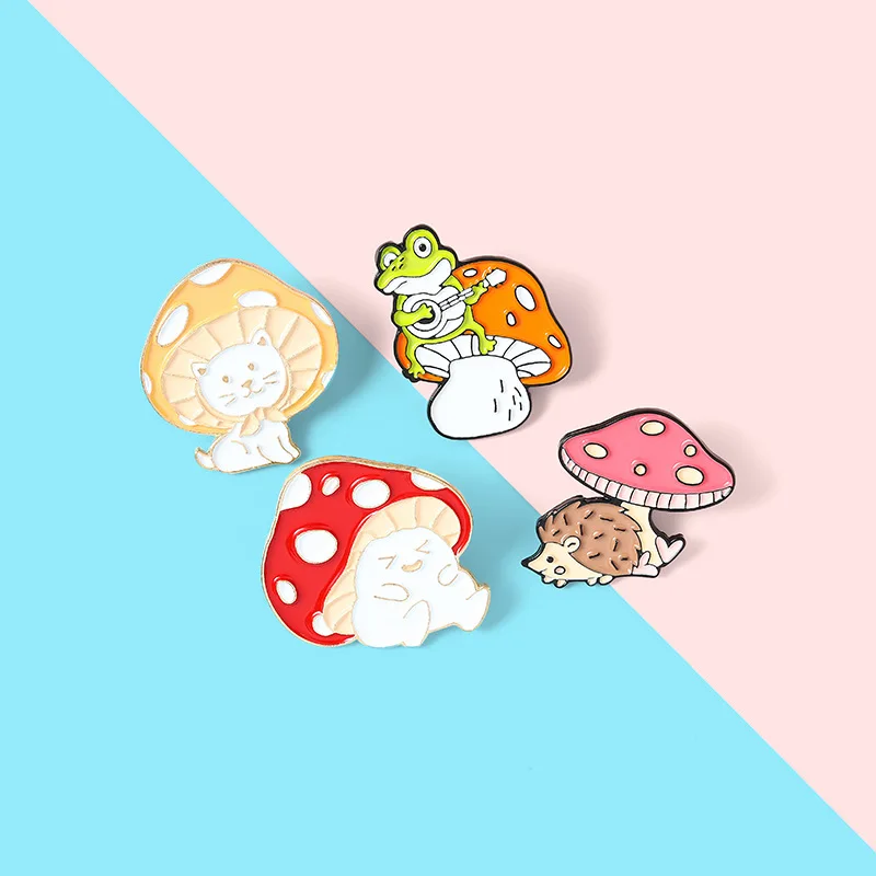 Мультяшная эмалированная брошь 4 шт./лот аниме Mashroom дизайн сплав ювелирные