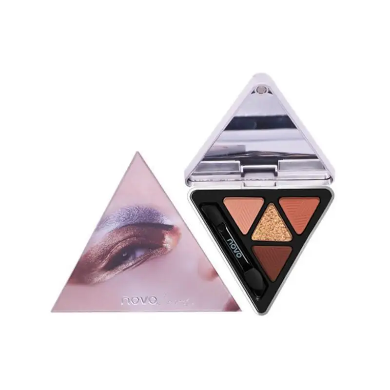 Палитра теней для век 4 цвета тени стойкие блестящие матовые мерцающие косметика