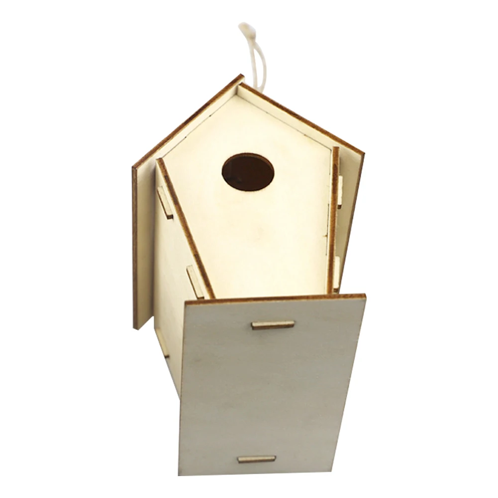 

DIY Home Easy Assemble Girls Boys Bird House Kit Hanging Wooden Arts Pet Supplies Crafts For Kids Paints Brushes Paint Birdhouse