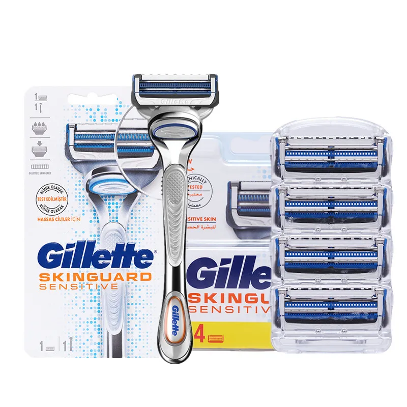 

Gillette SkinGuard Чувствительная прямая Безопасная бритва для мужчин бритва для лица бритва кассеты Fit Fusion лезвия бритва