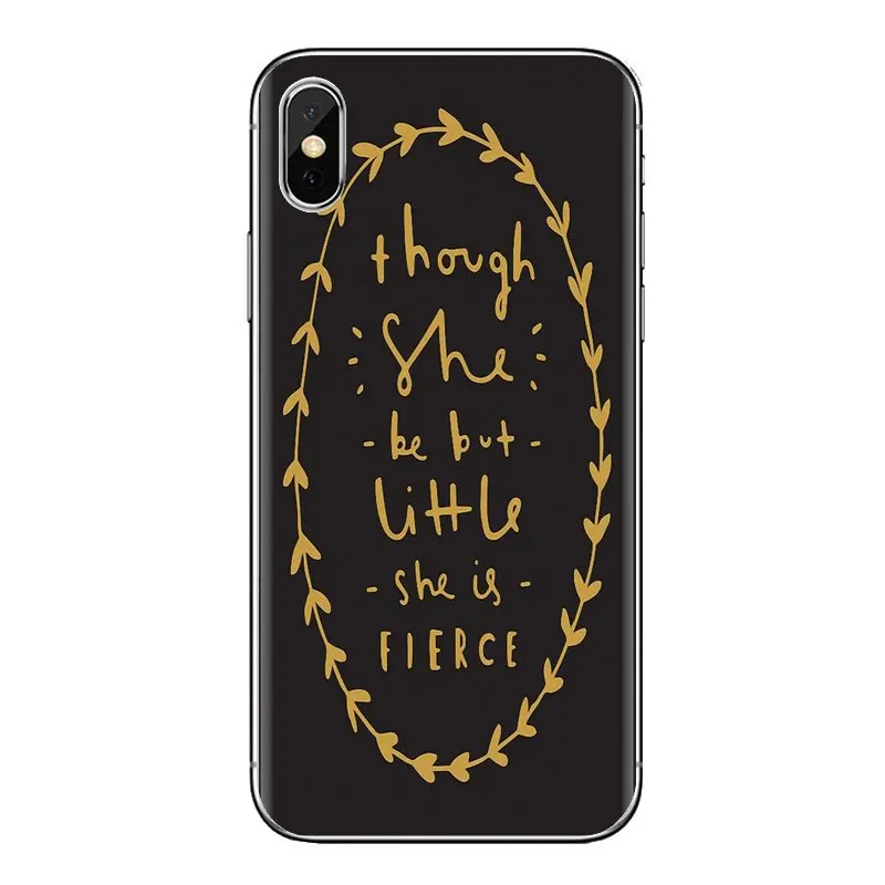 For Samsung Galaxy A3 A5 A7 A9 A8 Star A6 Plus 2018 2015 2016 2017 though she be but Little She Fierce Transparent Soft TPU Case |