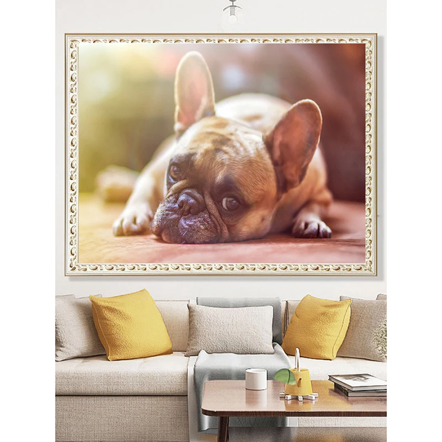 

Алмазная мозаика «сделай сам» 5D алмазная живопись бульдог полный квадратный алмаз/круглая вышивка крестиком украшение для дома