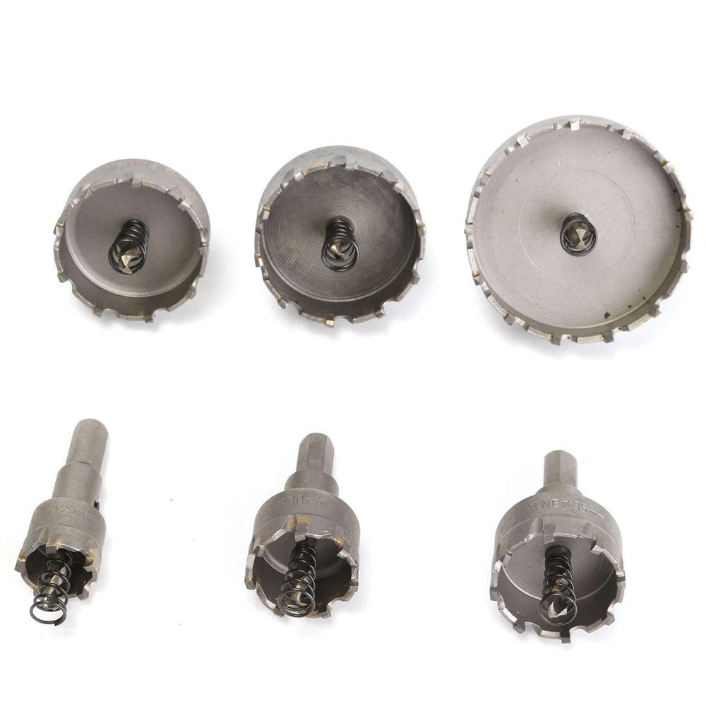 

6x Carbide Alloy Steel Hole Saw Cutter Opener Drilling Bits For Stainless Steel