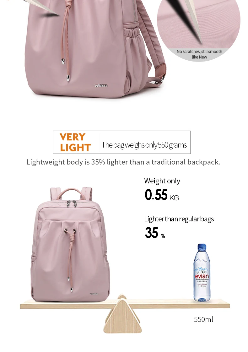 ZOGER Oxford cloth ultra light shoulder bag Korean version new college student bag female simple wild backpack