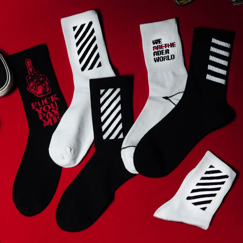 Для взрослых Короткие хлопковые носки средней длины средняя длина Зебра