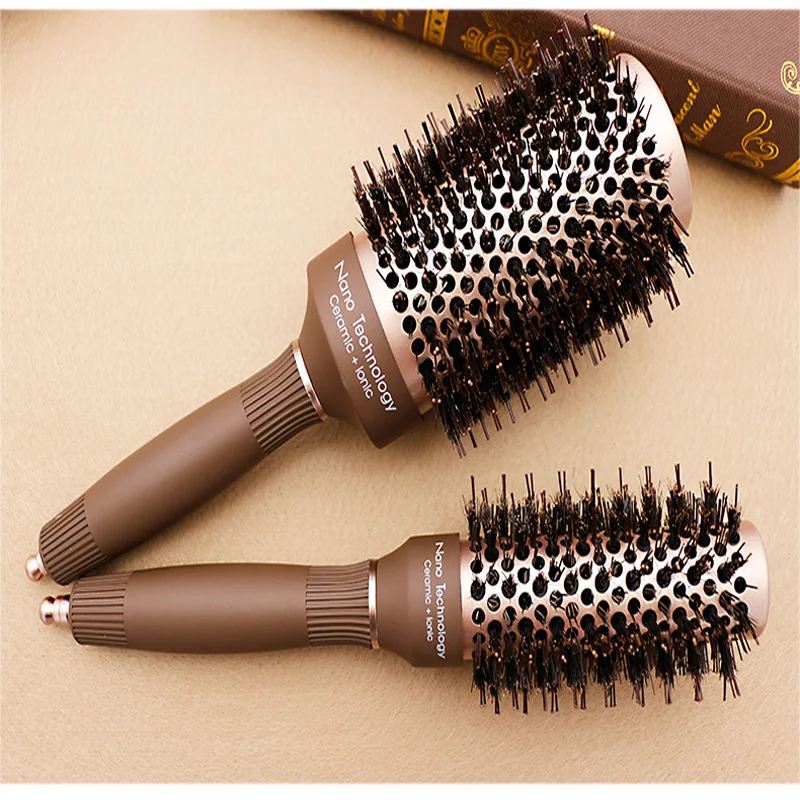 

8 size Iron Hair Brush Anti-static High Temperature Resistant Round Barrel Hair Comb Drying Curling Barber Accessories DIY Home