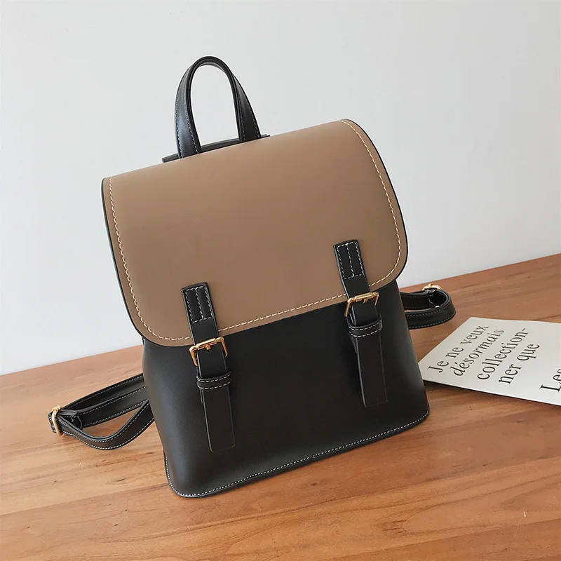 Autumn and winter women's bag high quality PU stitching color fashion hand student Messenger bags discount | Багаж и сумки