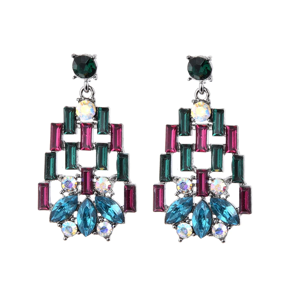 

Ztech New Design Vintage Rhinestone Drop earrings High-quality Metal Crystal Earring Fashion Trend Jewelry Accessories For Women