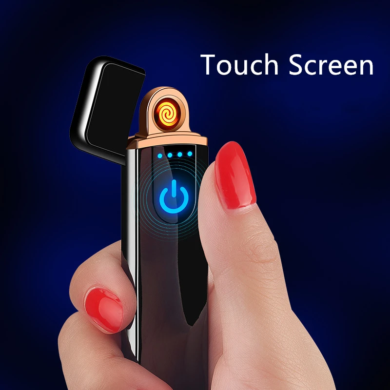 Qianyun USB перезаряжаемая зажигалка с сенсорным экраном для зарядки сенсорная
