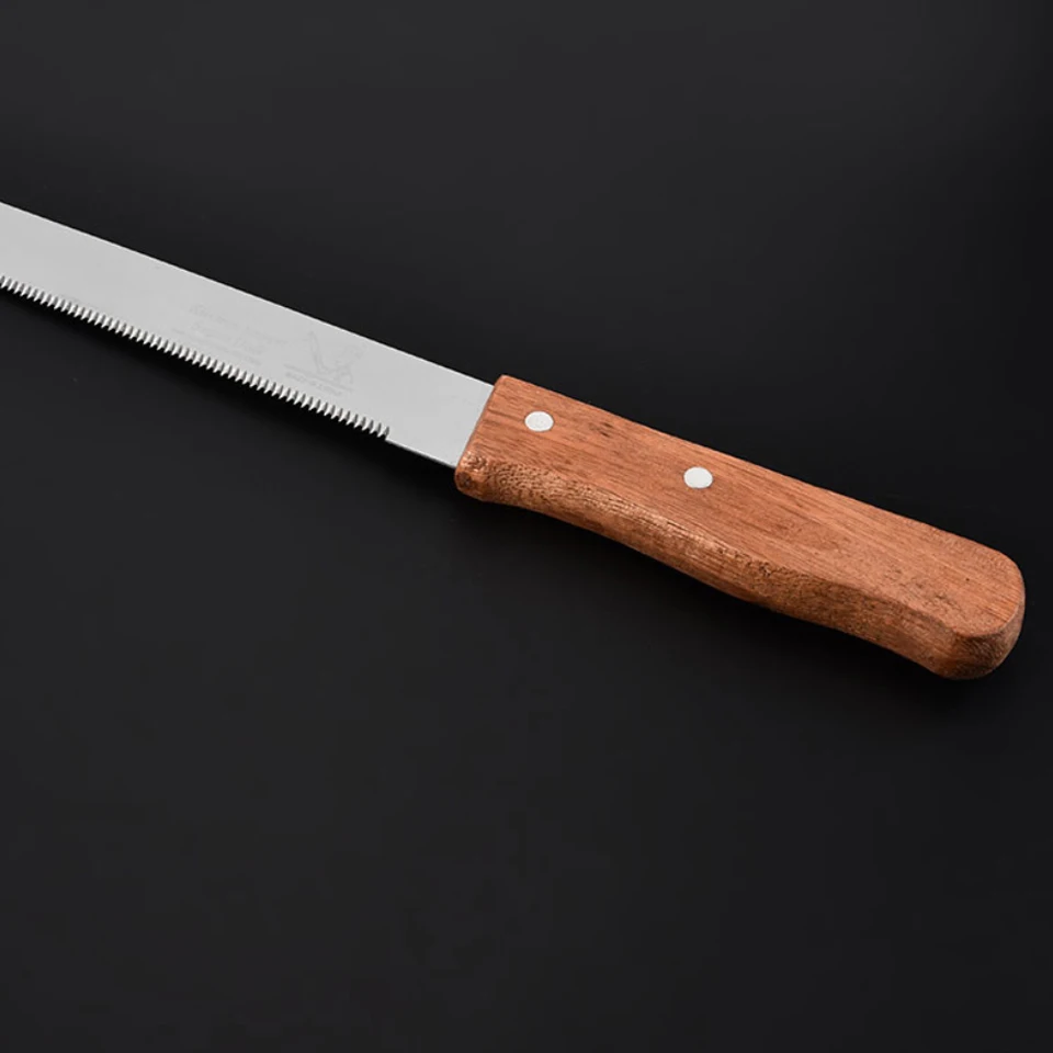 Нож для хлеба лопатка деревянная ручка из нержавеющей стали зубчатый торт
