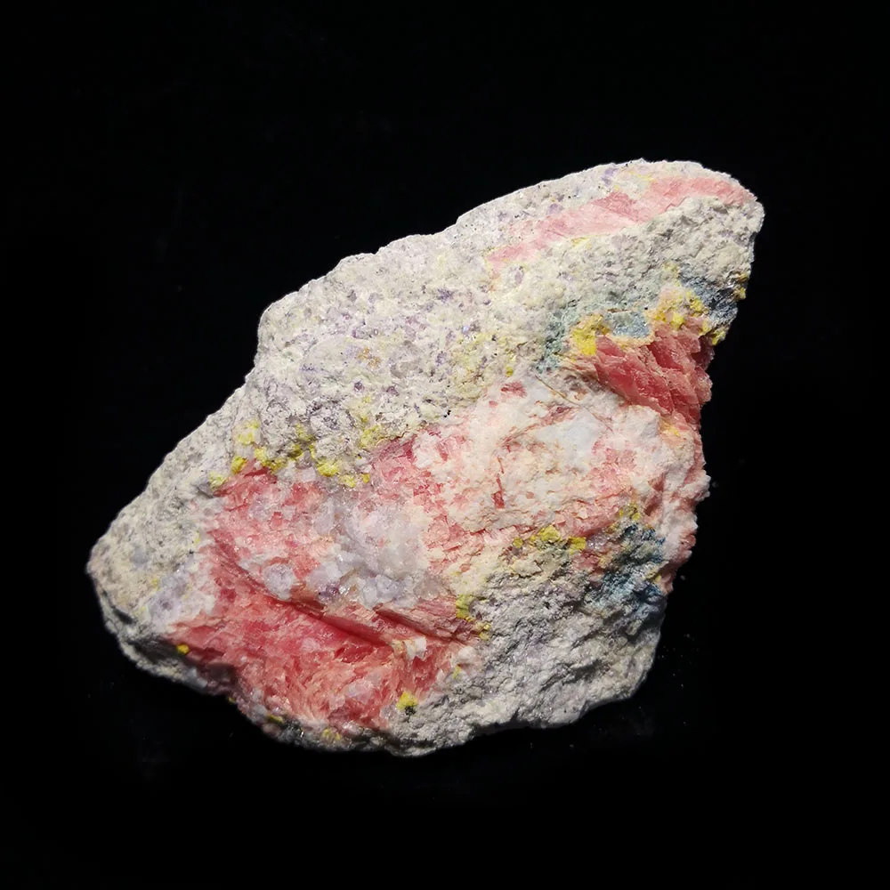 

713g A4-6sun Natural Rhodochrosite Fluorite Pyrite Mineral Crystals Specimens Home Decoration Form Guangxi Province China