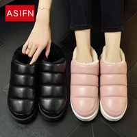 winter warm men slippers with plush water proof non slip bedroom couple soft indoor flat outdoor fashion shoes women