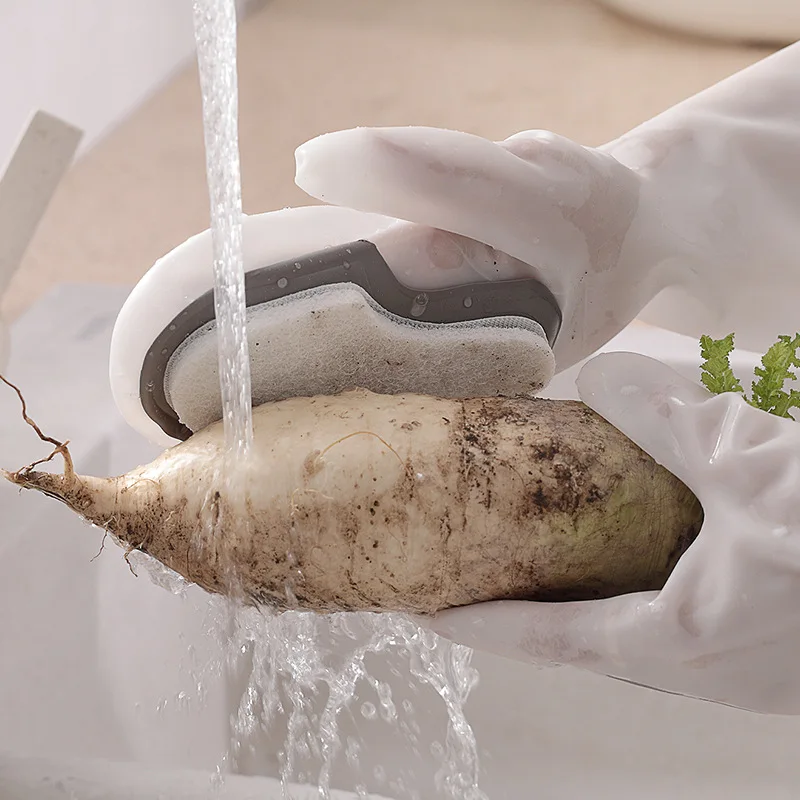 

2 шт., латексные перчатки для мытья посуды