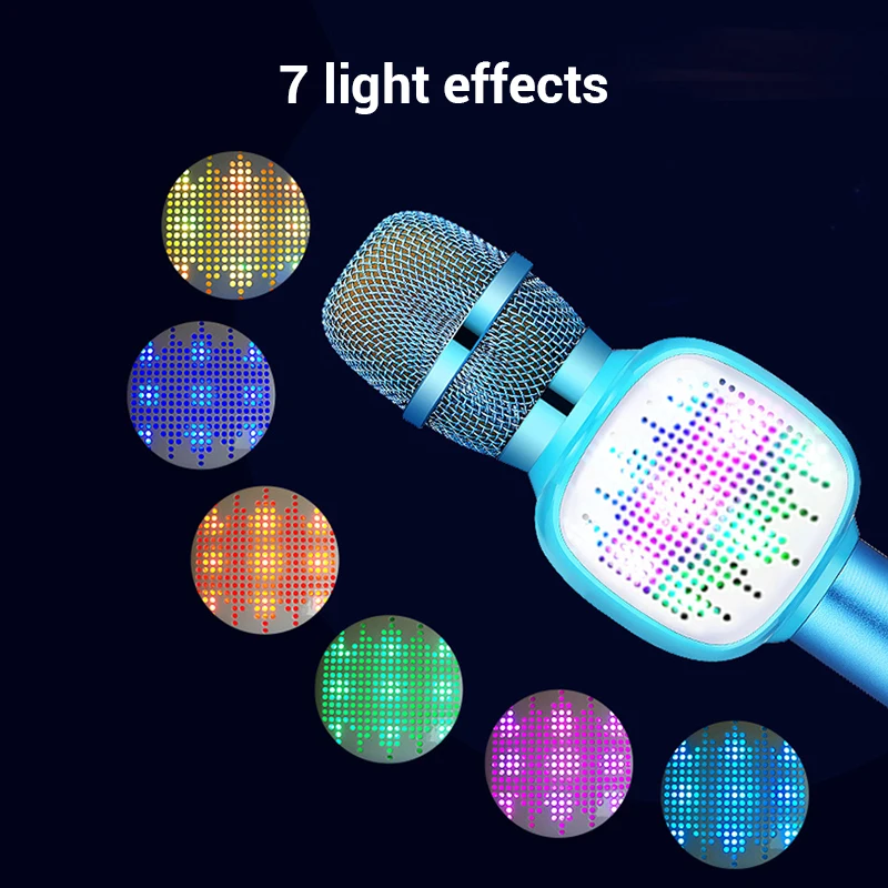 

Fashion Karaoke Microphone Bluetooth Speaker Handheld Microphone Wireless Multifunction for Home KTV UY8