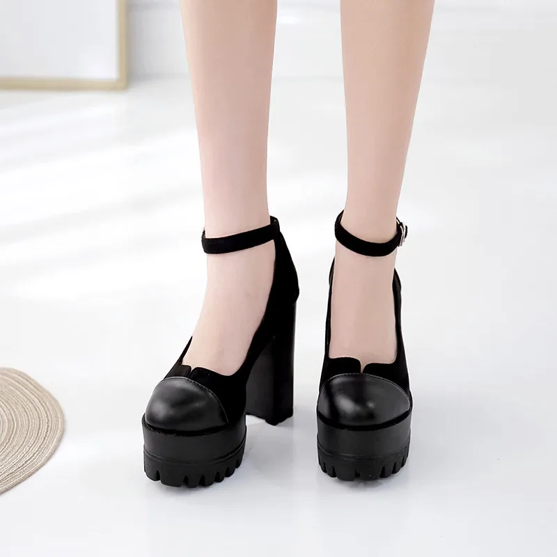 Туфли лодочки YMECHIC женские на очень высоком каблуке 13 см с ремешком