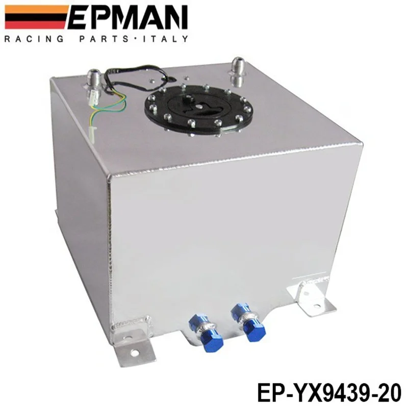 

EPMAN 20L Aluminium Oil Can Fuel Surge Tank Oil Catch Can Tank With Sensor Fuel Cell With Cap /Foam Inside EP-YX9439-20
