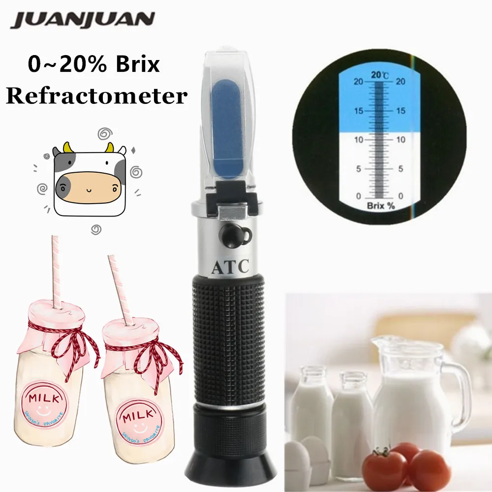 Hand-held Refractometer Brix Tester with ATC for Sugar Water and Milk Content Measurement Scale Range 0~20% | Инструменты