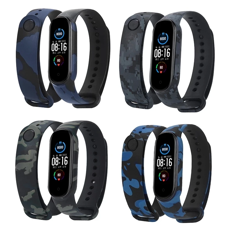 Strap For Xiaomi Mi Band 3 4 5 6 Personalized graffiti style Silicone Wristbands For Xiaomi Band 4 5 3 Bracelet replacement band