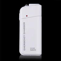 universal portable usb emergency 2 aa battery extender charger power bank supply box for iphone mobile phone mp3 mp4 white