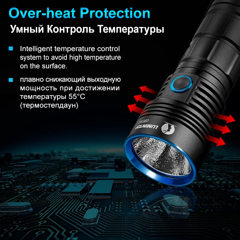 LUMINTOP ODF30C USB Перезаряжаемый фонарик Cree XHP 70,2 3500 люмен тактический светодиодный фонарик на 26650 Аккумулятор для пеших прогулок, езды