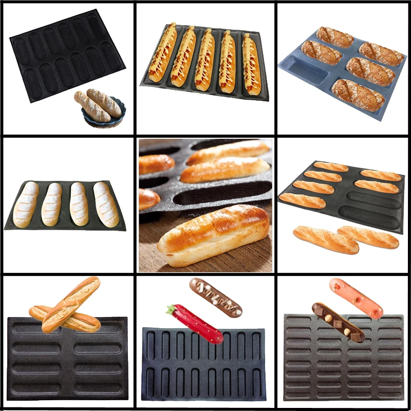 Форма для выпечки хот дог форма багета хлеба Eclair антипригарная длинная лотка в