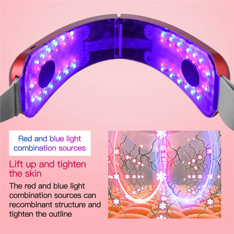 CkeyiN для лица v линия подтяжки подбородка пояс лифтинга Красный Синий СВЕТОДИОД