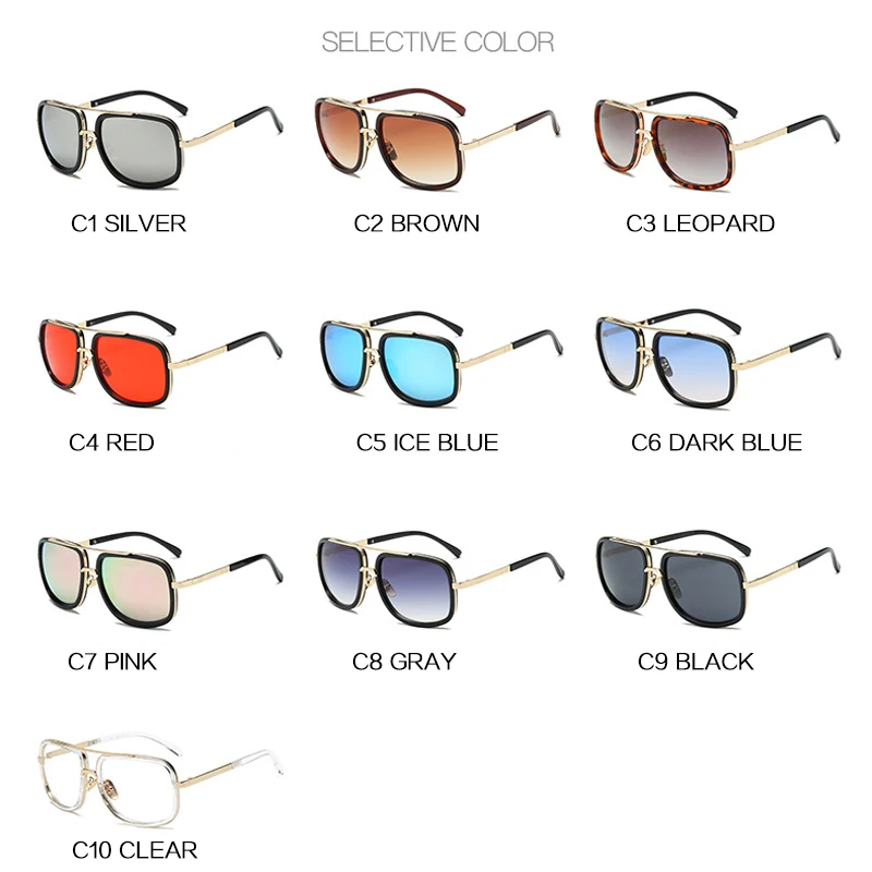 

UVLAIK 2020 Square Men Women Sunglasses Vintage Brand Design Gradient High definition lens Female Decoration Sun glasses UV400