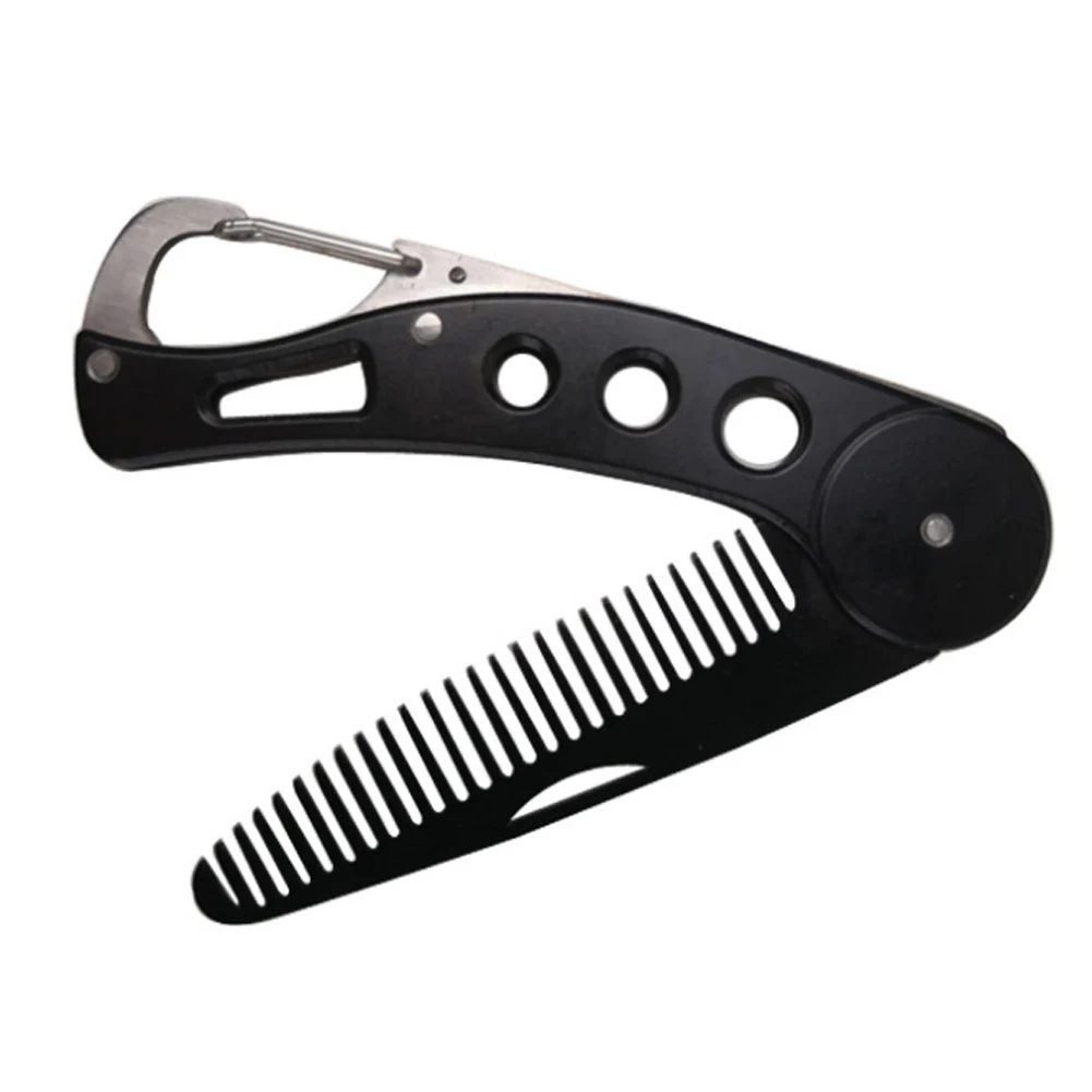 Портативная Мужская карманная Расческа для бороды Складная Щетка бритья усов из