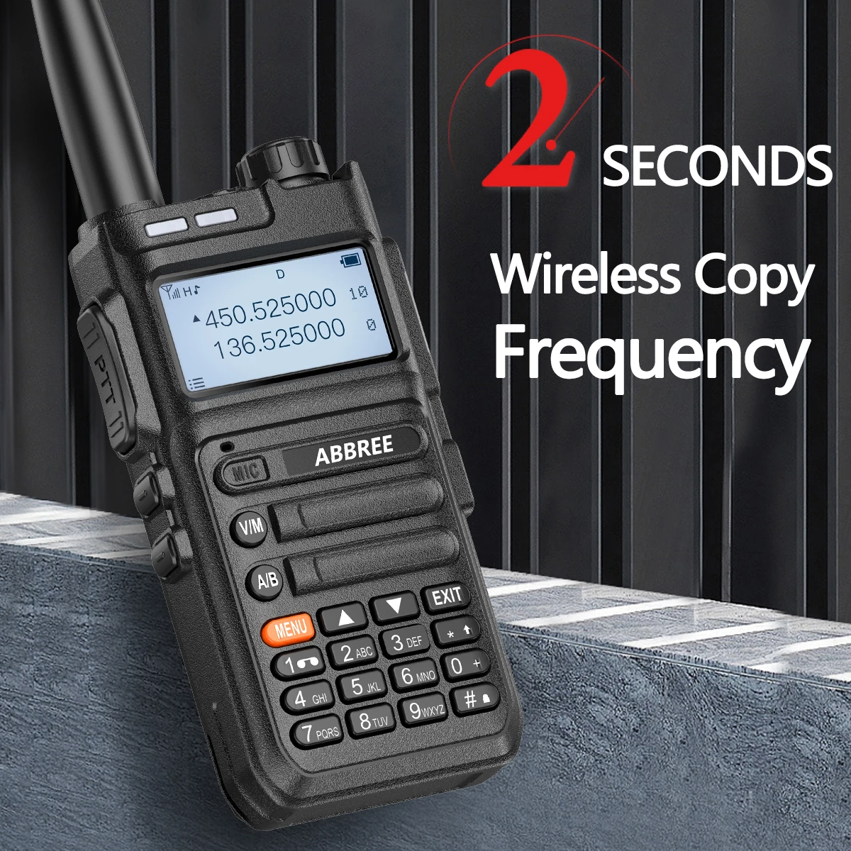 ABBREE AR-F5 Беспроводной Копировать частоты иди и болтай Walkie Talkie “иди 136-520 МГц полный