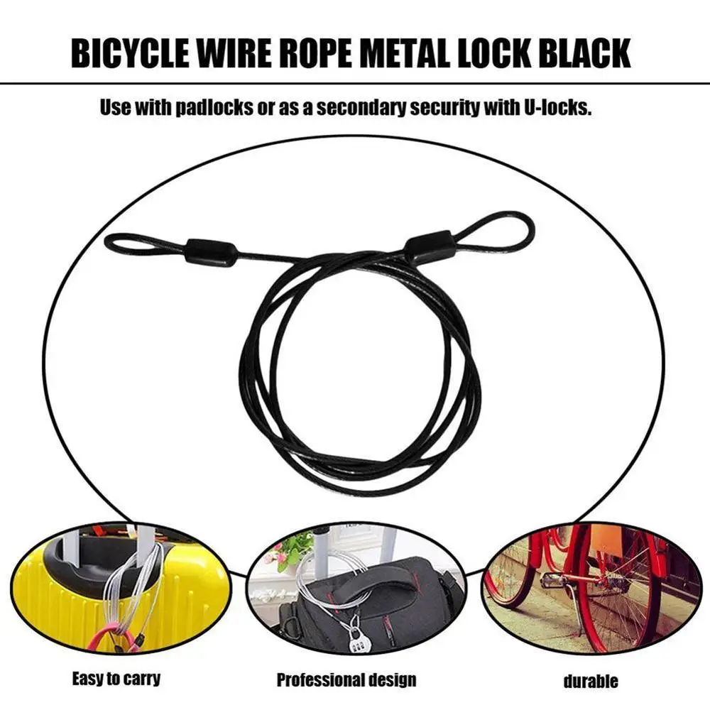 100 см стальной велосипедный замок трос с несколькими высокопрочными и