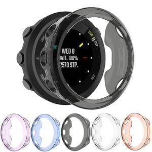 Силиконовый противоударный защитный чехол для смарт-часов Garmin Forerunner 45, Мягкий защитный чехол из ТПУ, прозрачная кожаная рамка