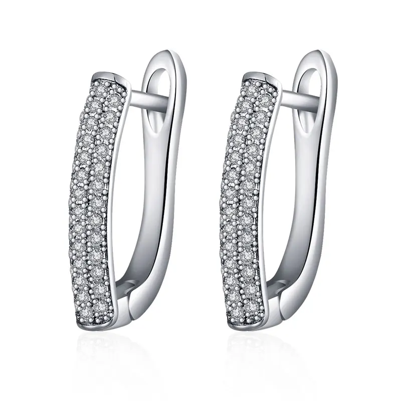 Женские серьги гвоздики u образной формы MAIKALE корейские золотистые с фианитом