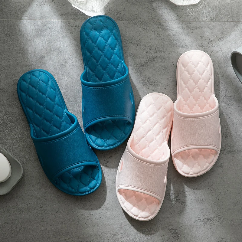 

2021 New Summer EVA Slippers Lovers Rubber Plastic Soft Soles Home Bath Bathroom Slippers Large Size Indoor/Outdoor Slippers
