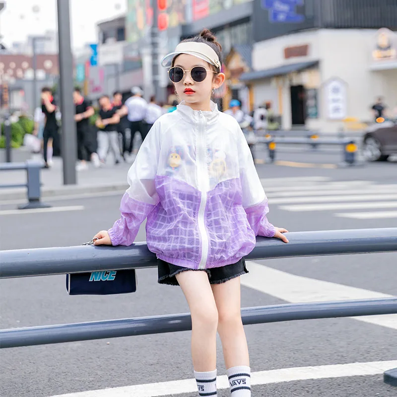 Солнцезащитная Одежда для девочек летние топы модная тонкая пляжная рубашка с