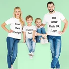 Индивидуальная футболка сделай сам, Детские персонализированные топы с коротким рукавом для взрослых, фирменные футболки с фото и логотипом, семейная футболка, ваша одежда