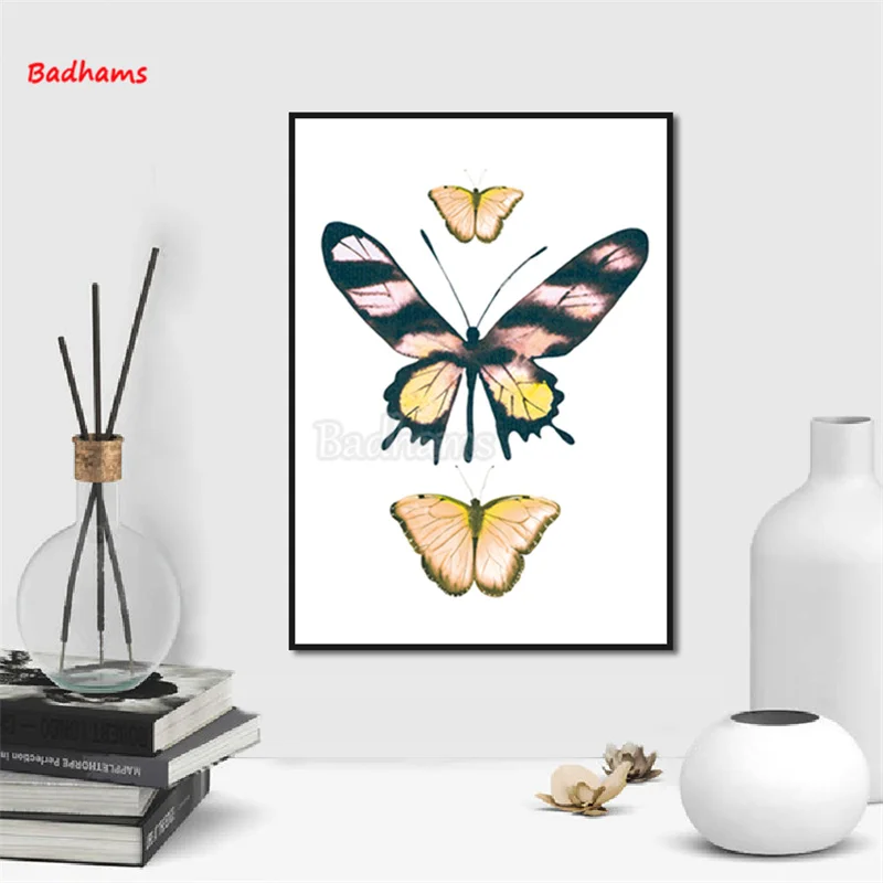 

Poster Aesthetic Printing Canvas Frameless Painting Creative Nordic Abstract Alphabet Animals Butterflies Home Decoration