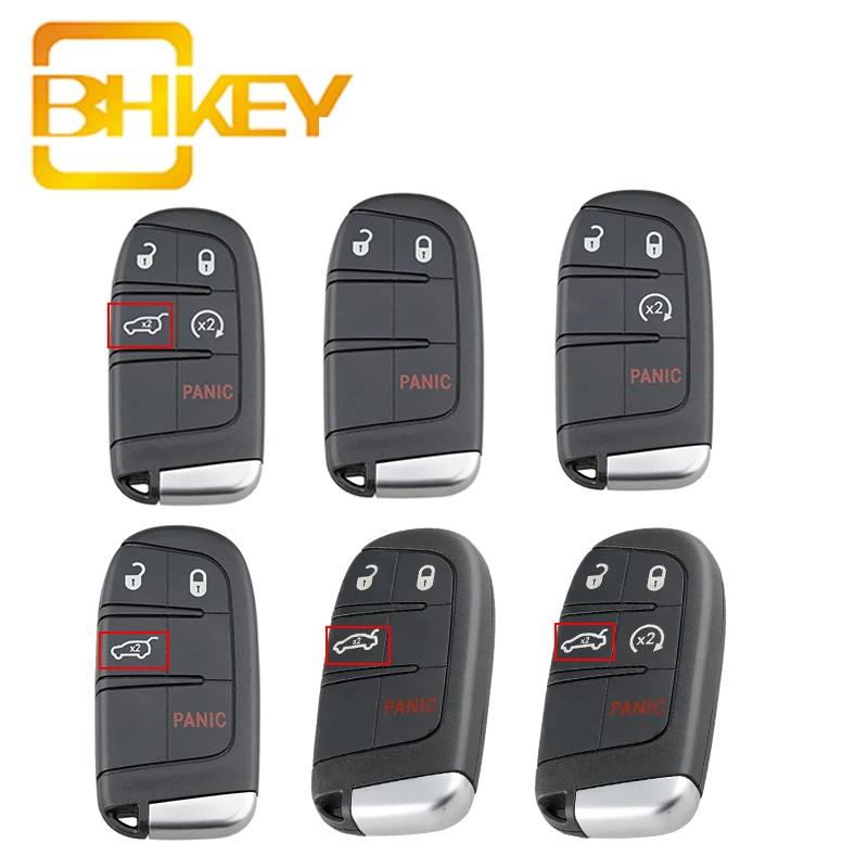 

Remote Key Shell for Chrysler Jeep Cherokee Dodge Ram 1500 Journey Charger Challenger 3/4/5 Buttons Insert Blank Car Key