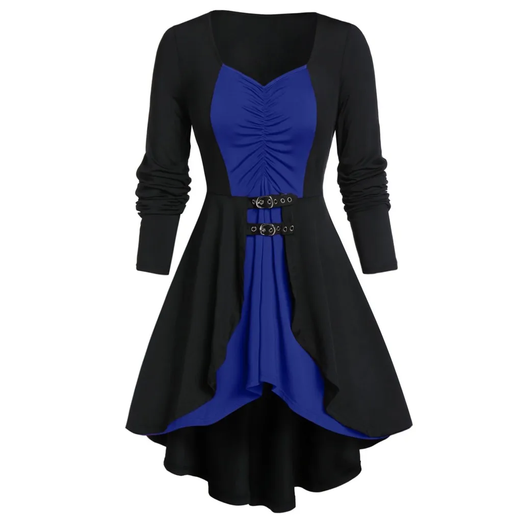 Женский халат Женская Длинная блузка большого размера двухцветные топы милая