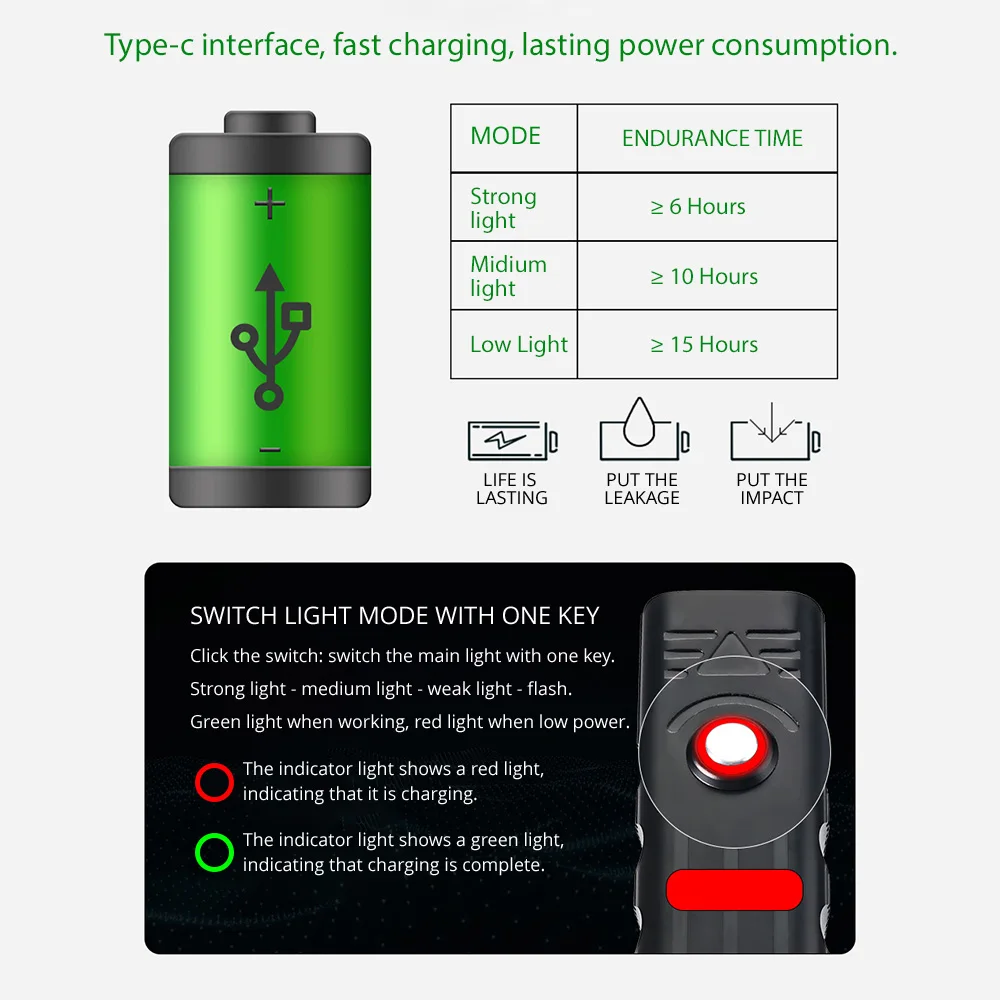 

10000Mah Waterproof Bike Light USB Rechargeable 5000LM 5T6 LED Bicycle Front Bicycle HeadLight Super Bright Flashlight Rear Lamp